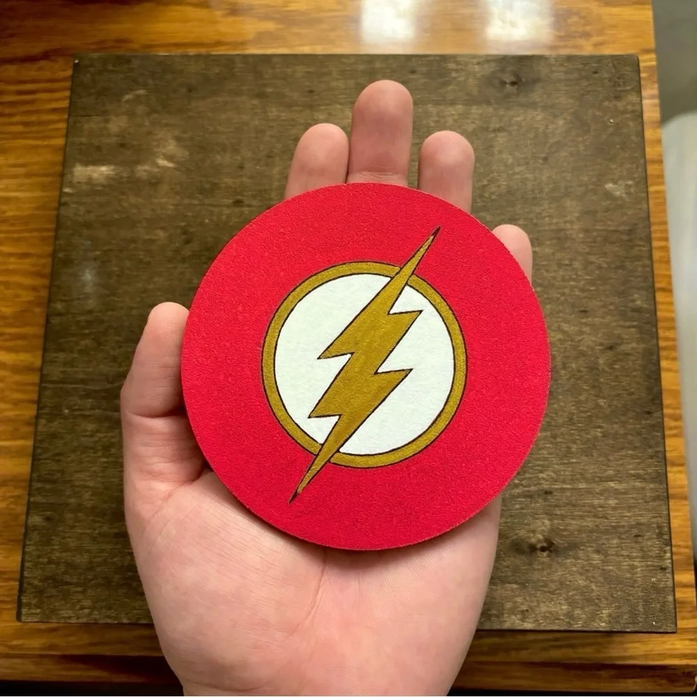 Arrowverse Flash Painted Cork Coasters Lot of 4